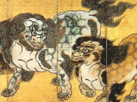 唐獅子図屏風
